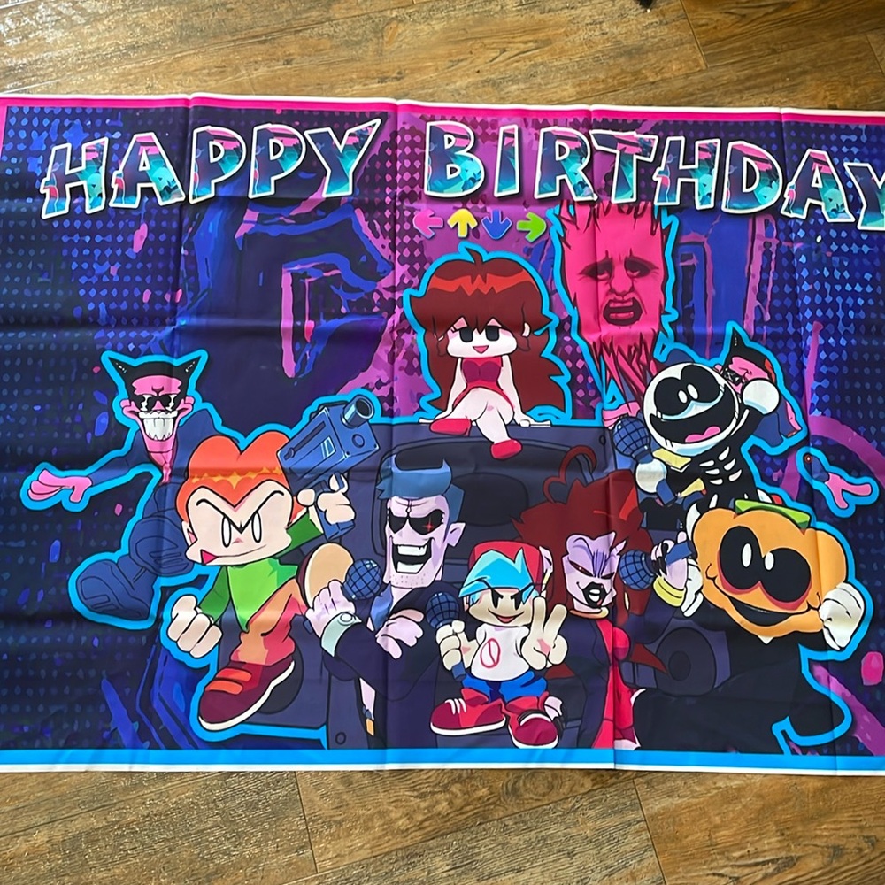 Friday Night Funkin Game Photo Backdrop Child Birthday Photography Background